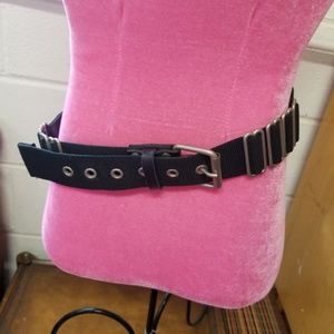Vintage Black Canvas Steampunk, Military Belt
